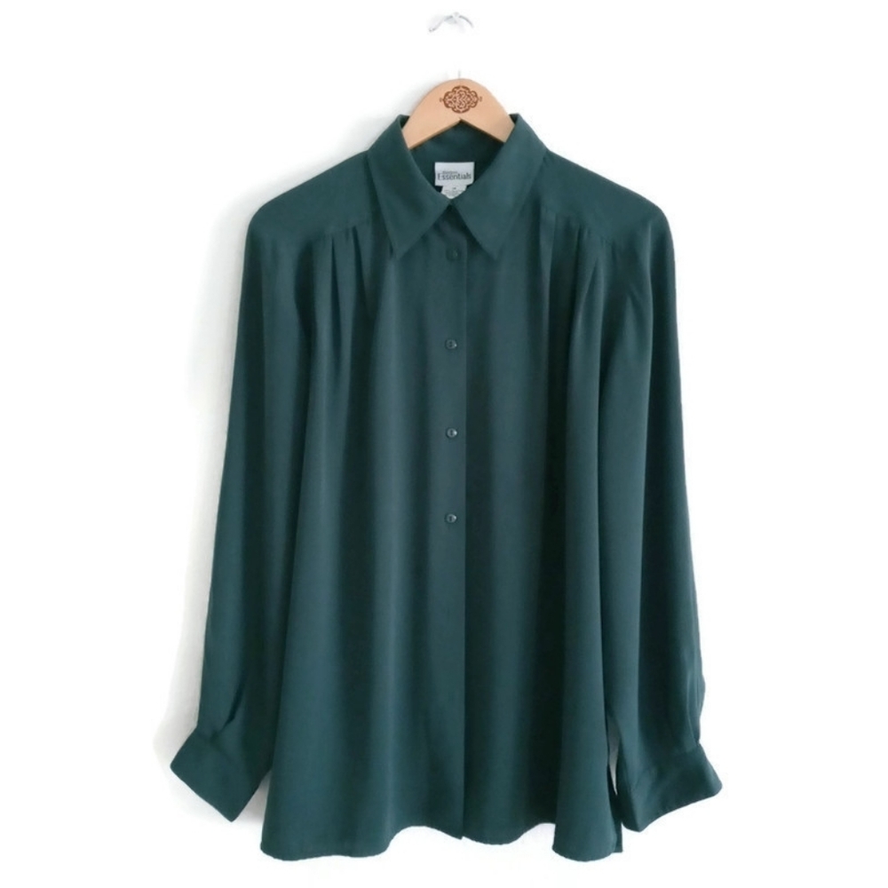Vintage 90's Forest Green Button down Shirt